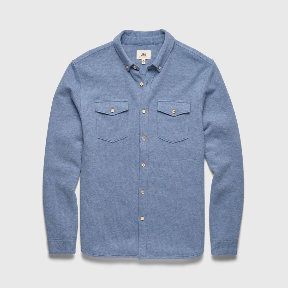 Rib Knit Shirt - Slate Blue Heather