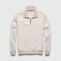 Stripe Fleece Quarter Zip - Taupe Heather