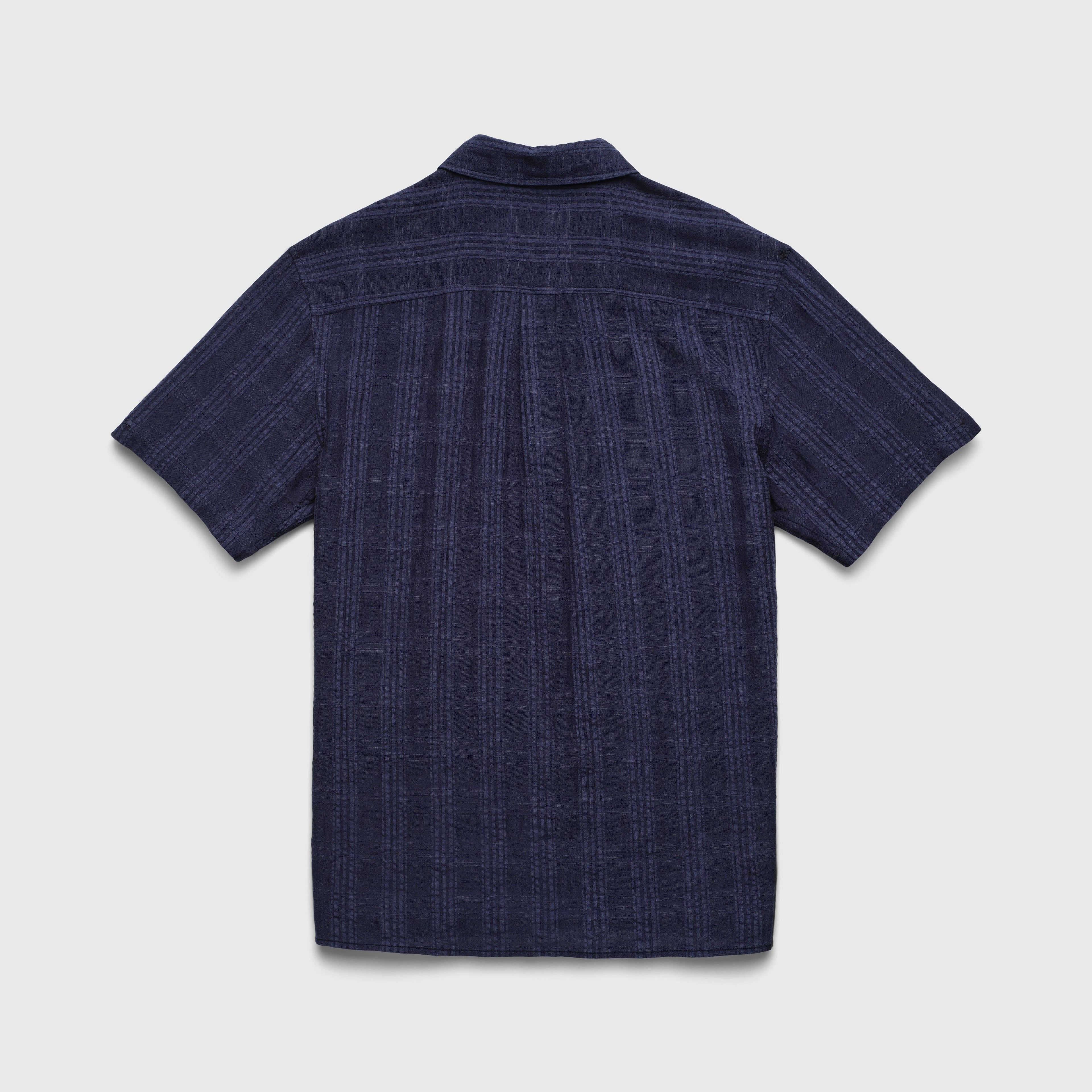 Textured Navy Stripe Shirt