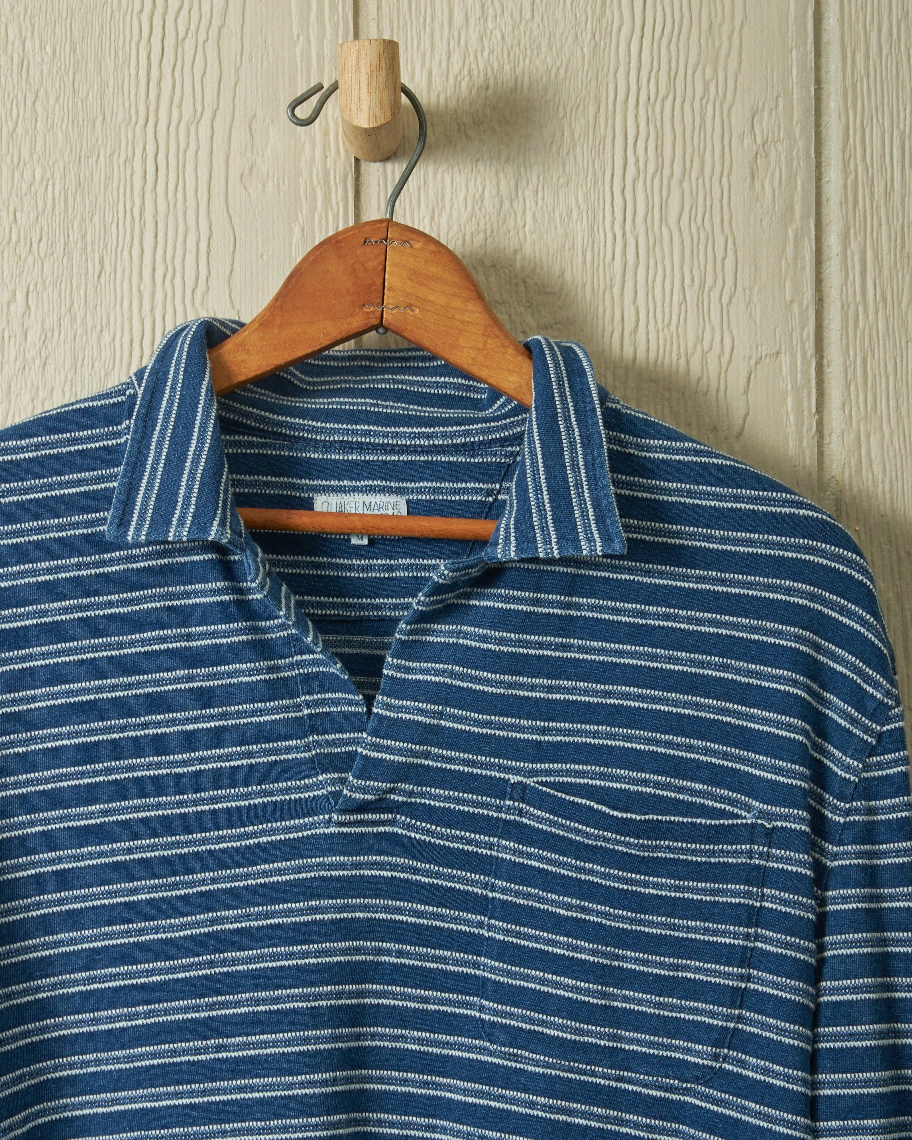 Long Sleeve Jacquard Stripe Polo