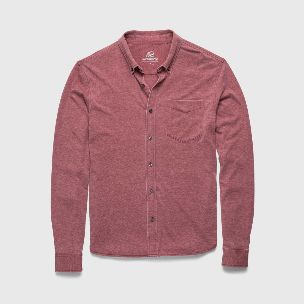 Devoré Knit Shirt - Red Syrah