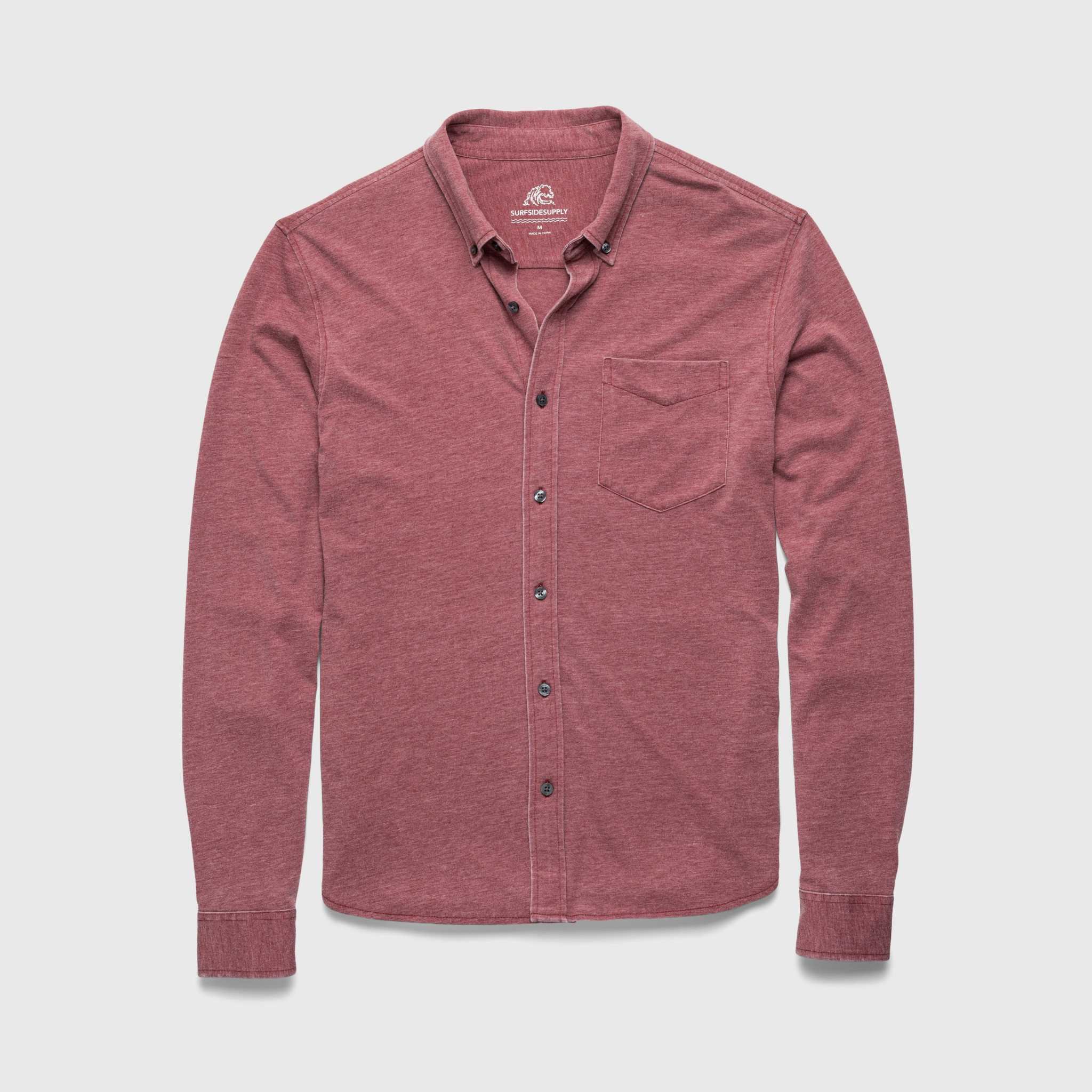 Devoré Knit Shirt - Red Syrah