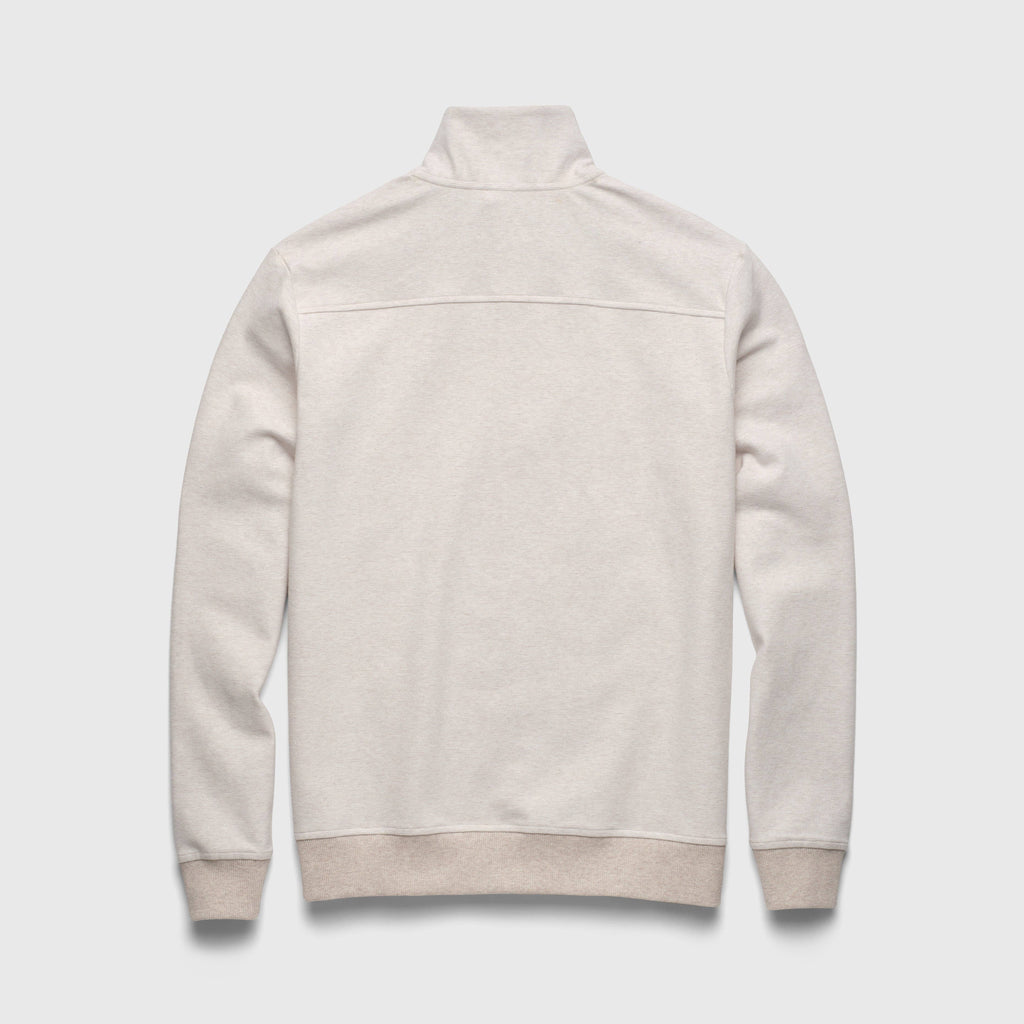 Stripe Fleece Quarter Zip - Taupe Heather