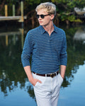 Long Sleeve Jacquard Stripe Polo