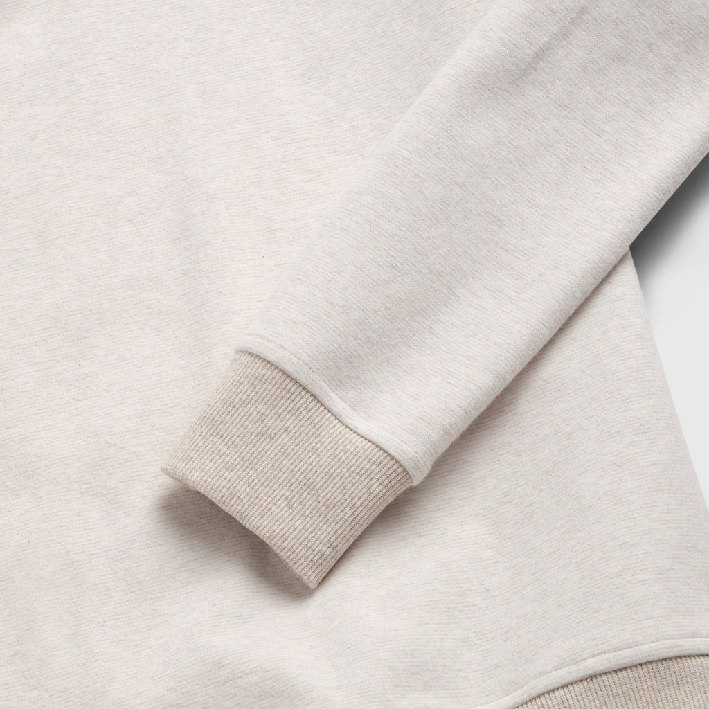 Stripe Fleece Quarter Zip - Taupe Heather