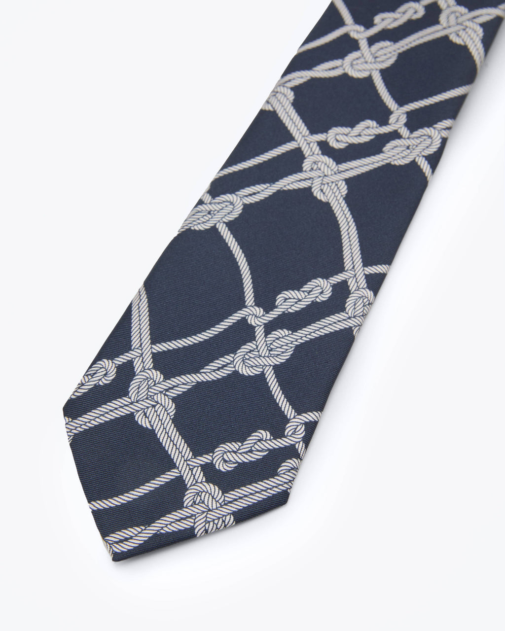 Voyager Printed Silk Tie - Blue