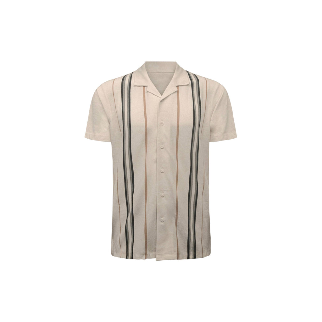 White Stripe Pique Camp Shirt