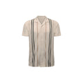 White Stripe Pique Camp Shirt