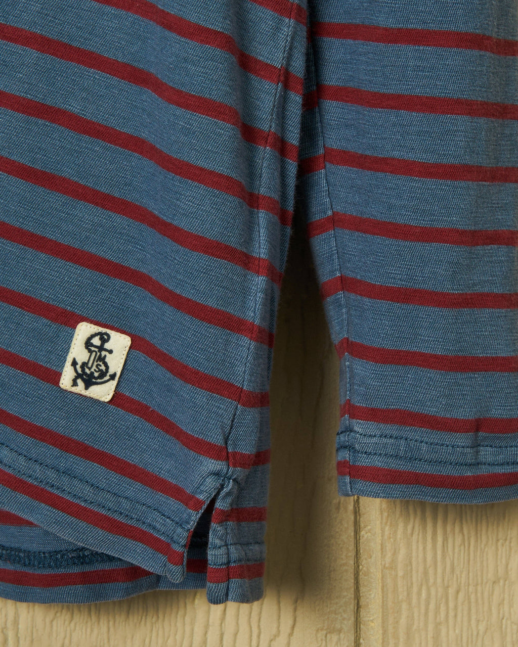 Long Sleeve Navy Red Stripe Polo