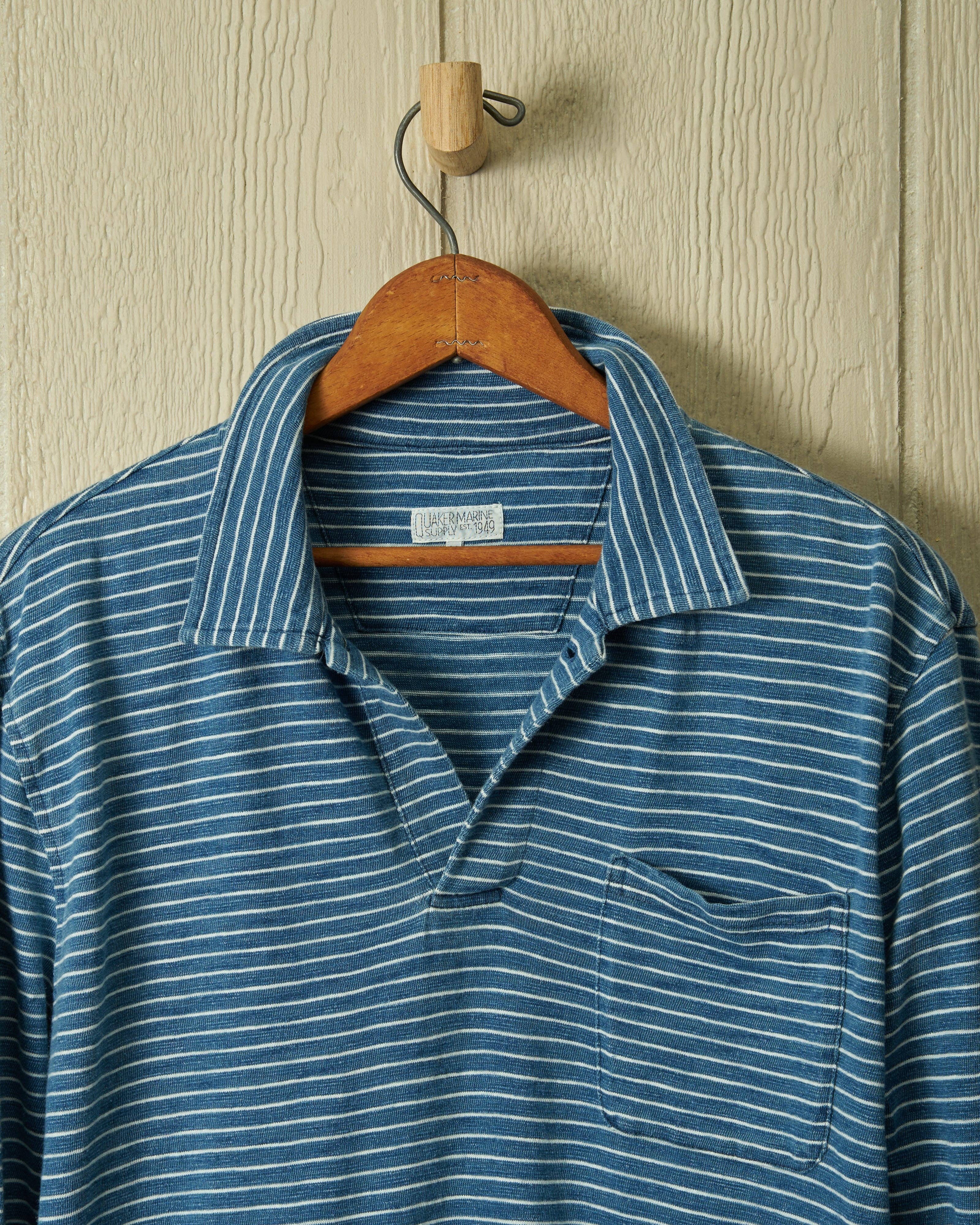 Long Sleeve Slub Stripe Polo