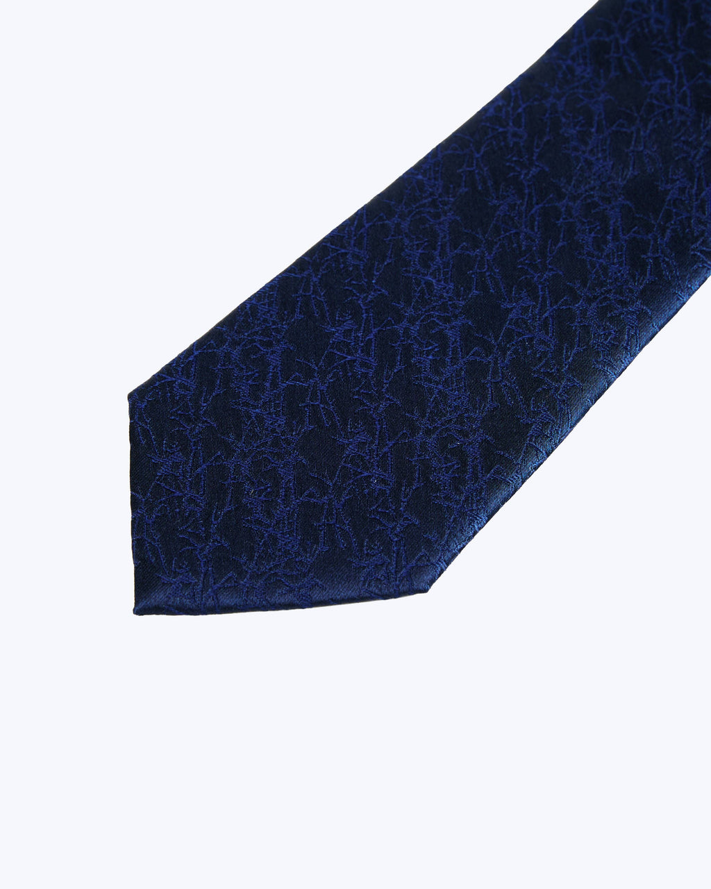 Bark Weave Silk Jacquard Tie - Navy