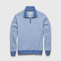 Stripe Fleece Quarter Zip - Sapphire Blue