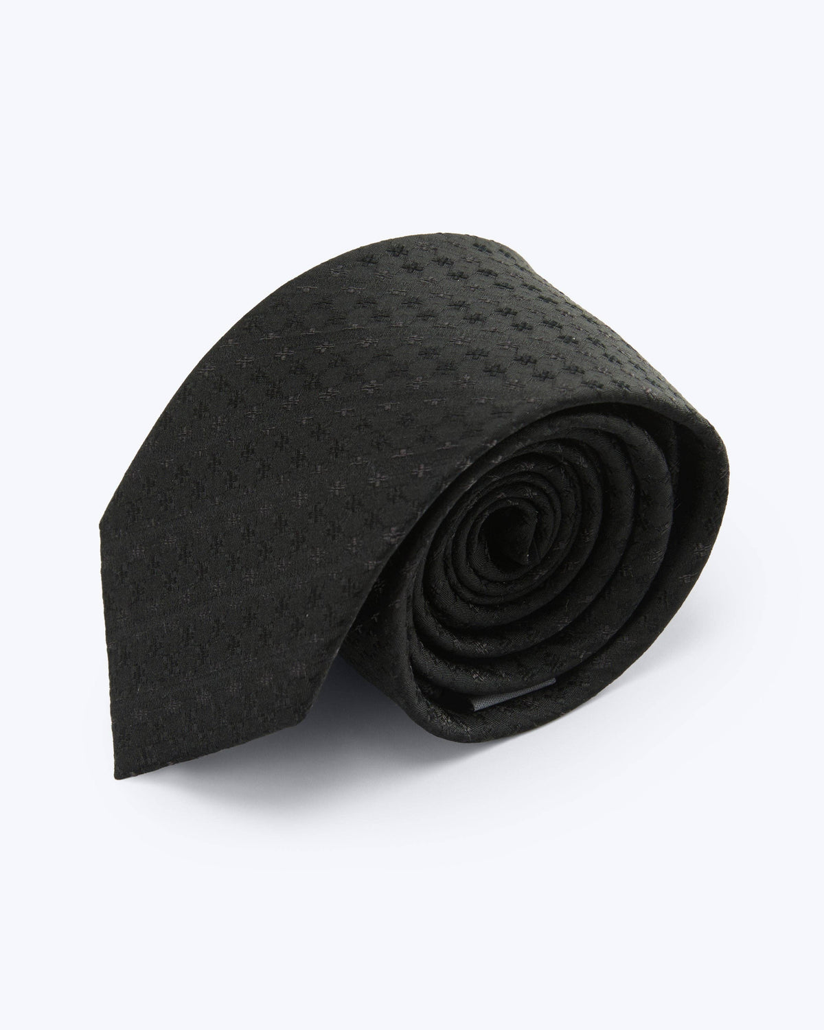 Subtle Cross Silk Jacquard Tie - Black