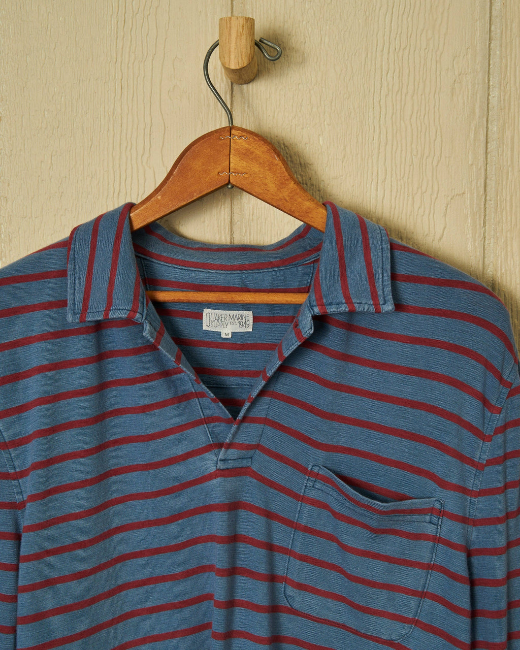 Long Sleeve Navy Red Stripe Polo
