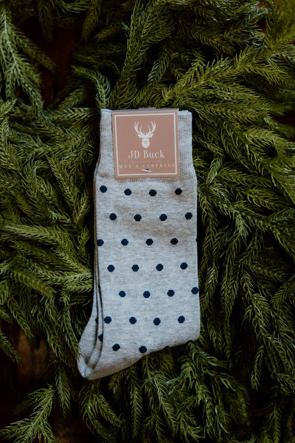 Grey + Navy Dots Socks