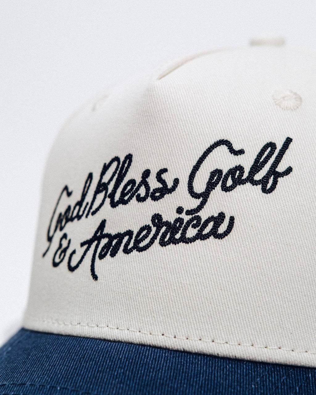 God Bless Golf + America Hat - Bone / Navy