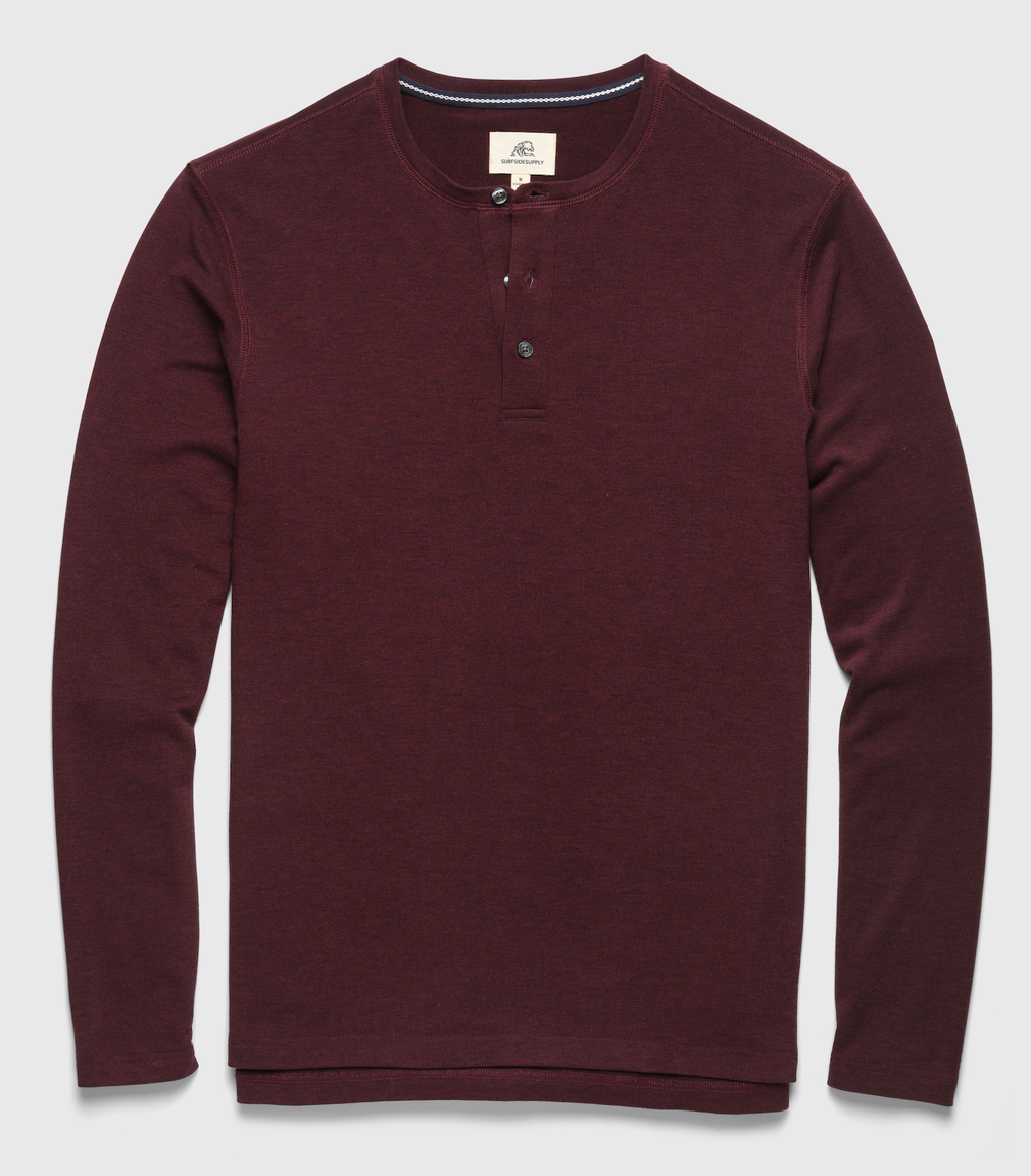 Ultra-soft Classic Henley - Cabernet