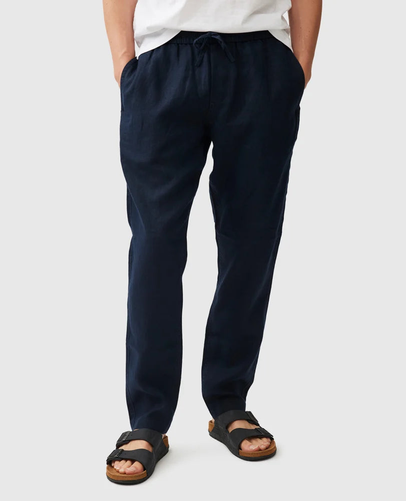 Linen Resort Pant - Navy