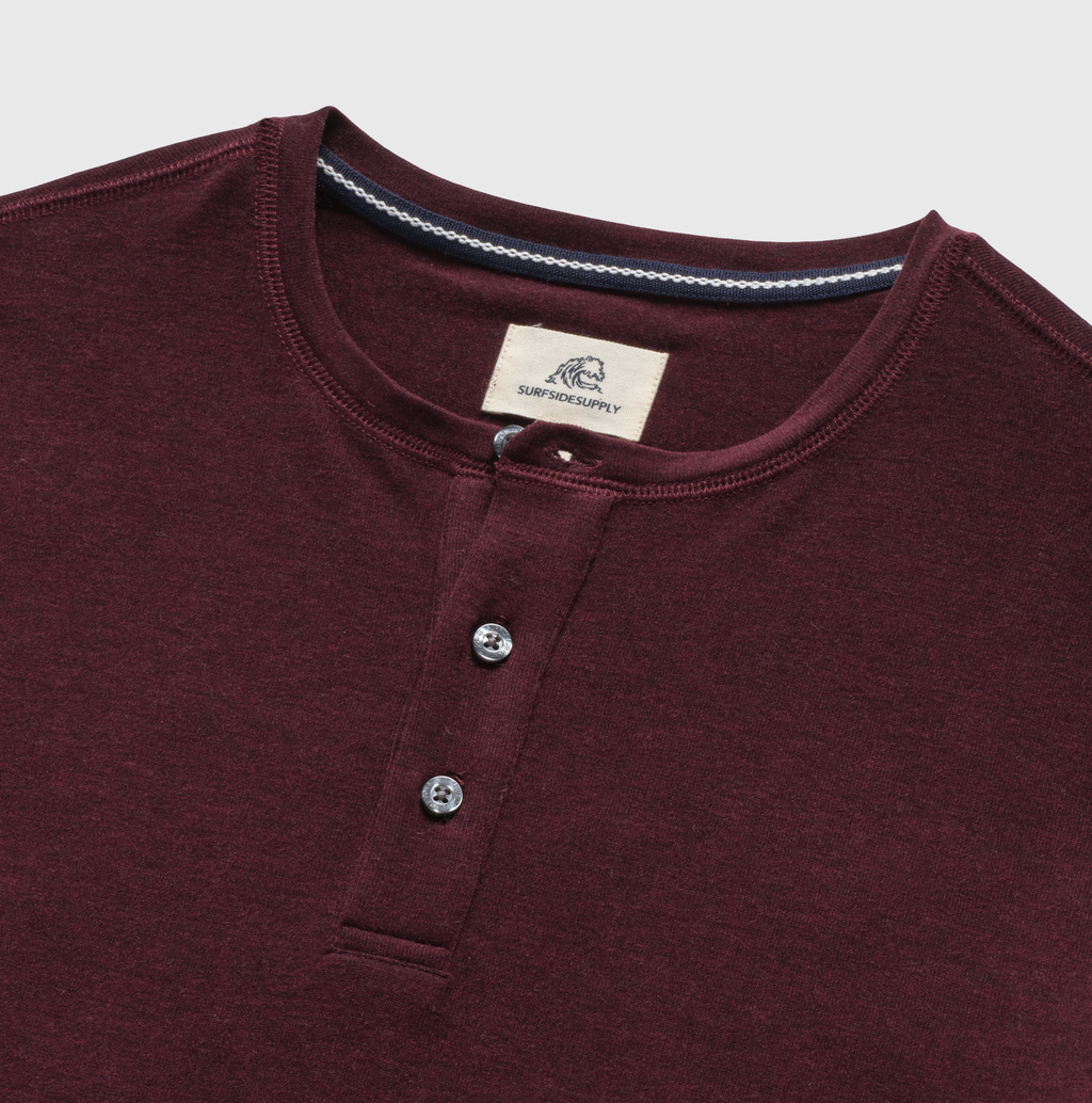 Ultra-soft Classic Henley - Cabernet