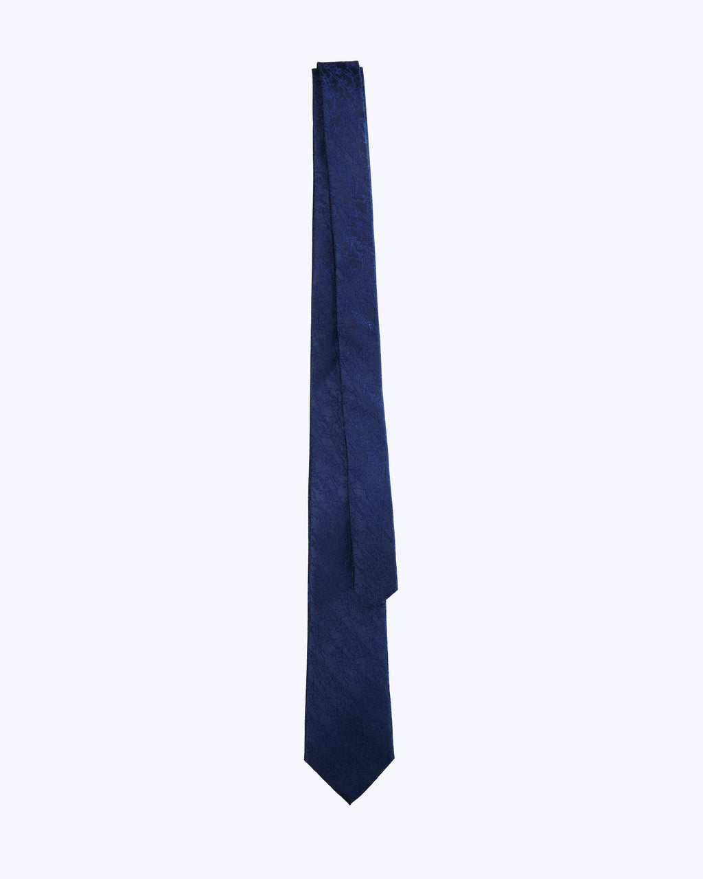 Bark Weave Silk Jacquard Tie - Navy