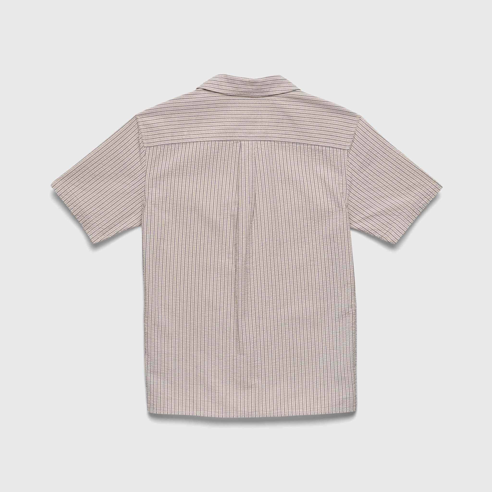 Crinkle Stripe Cabana Shirt - Shale
