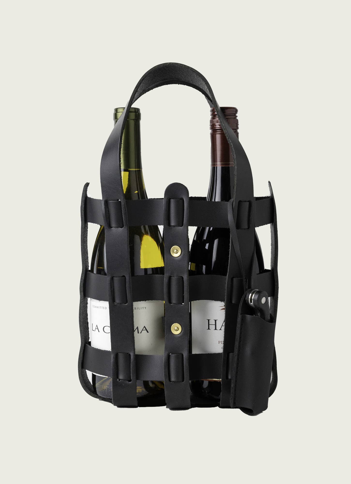 Full-Grain Leather Wine Tote