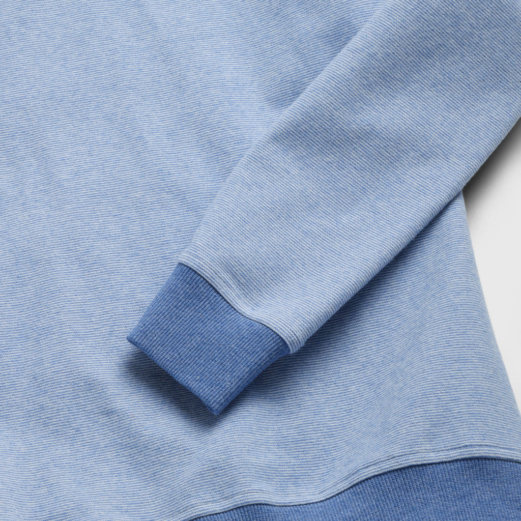 Stripe Fleece Quarter Zip - Sapphire Blue