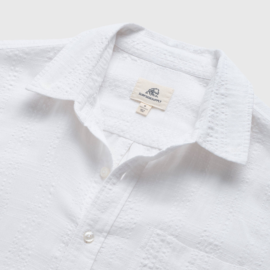 Textured White Stripe Shirt