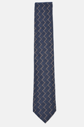 Navy Beige Zig Zag Tie