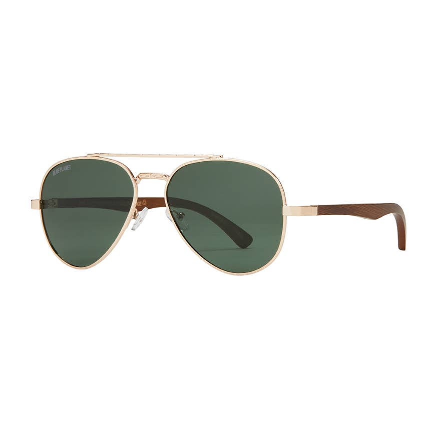 BP10364 - Mav - Gold + Walnut Wood Sunglasses