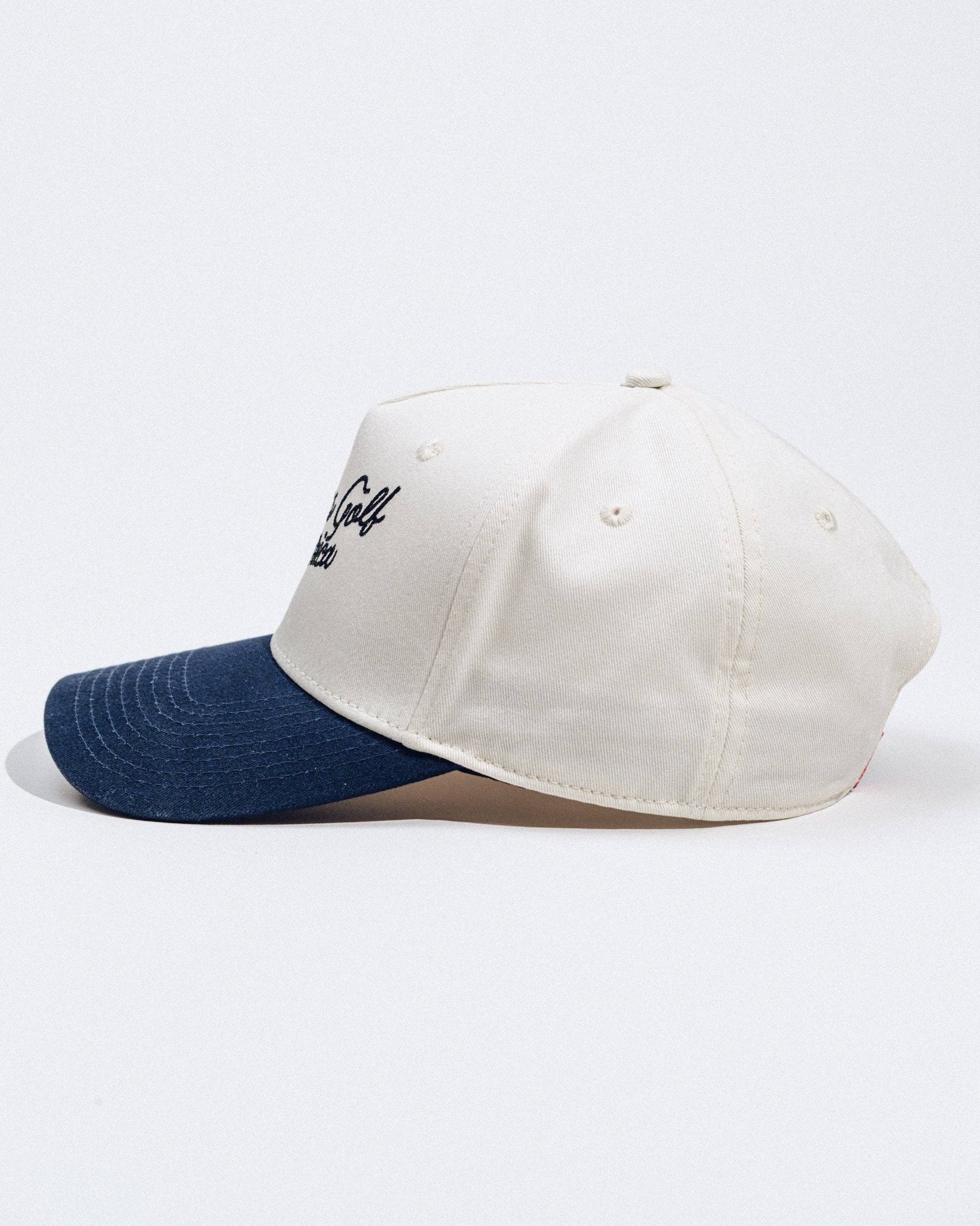 God Bless Golf + America Hat - Bone / Navy