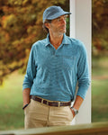 Long Sleeve Slub Stripe Polo