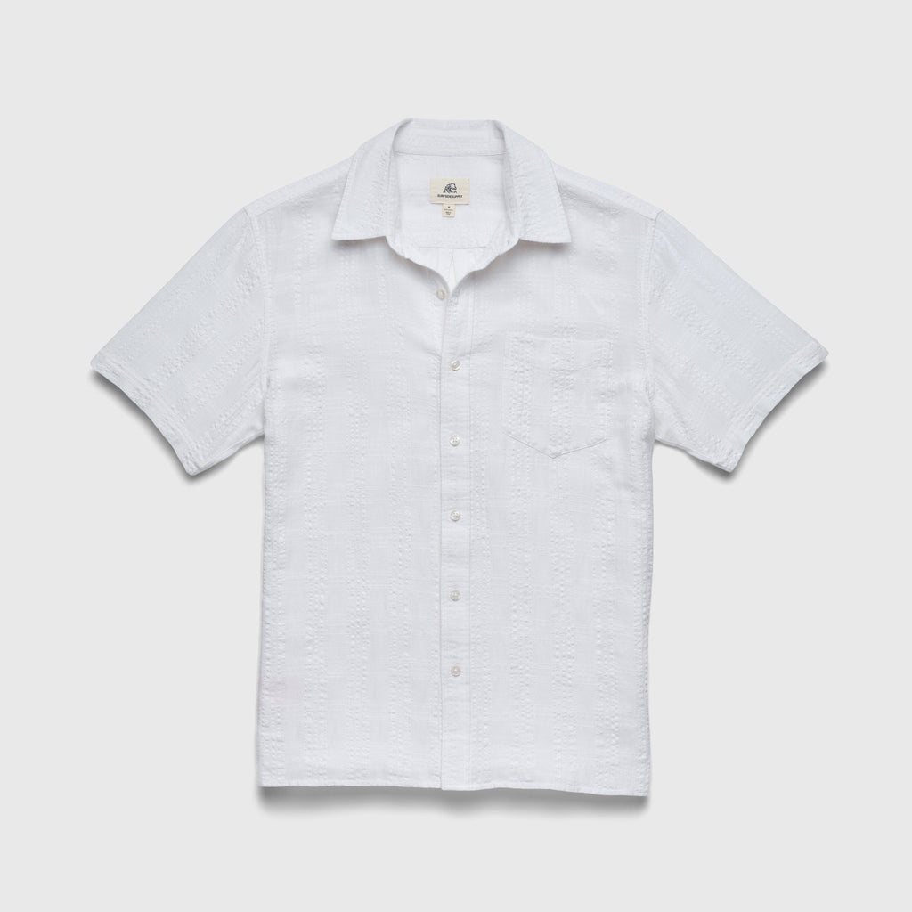 Textured White Stripe Shirt