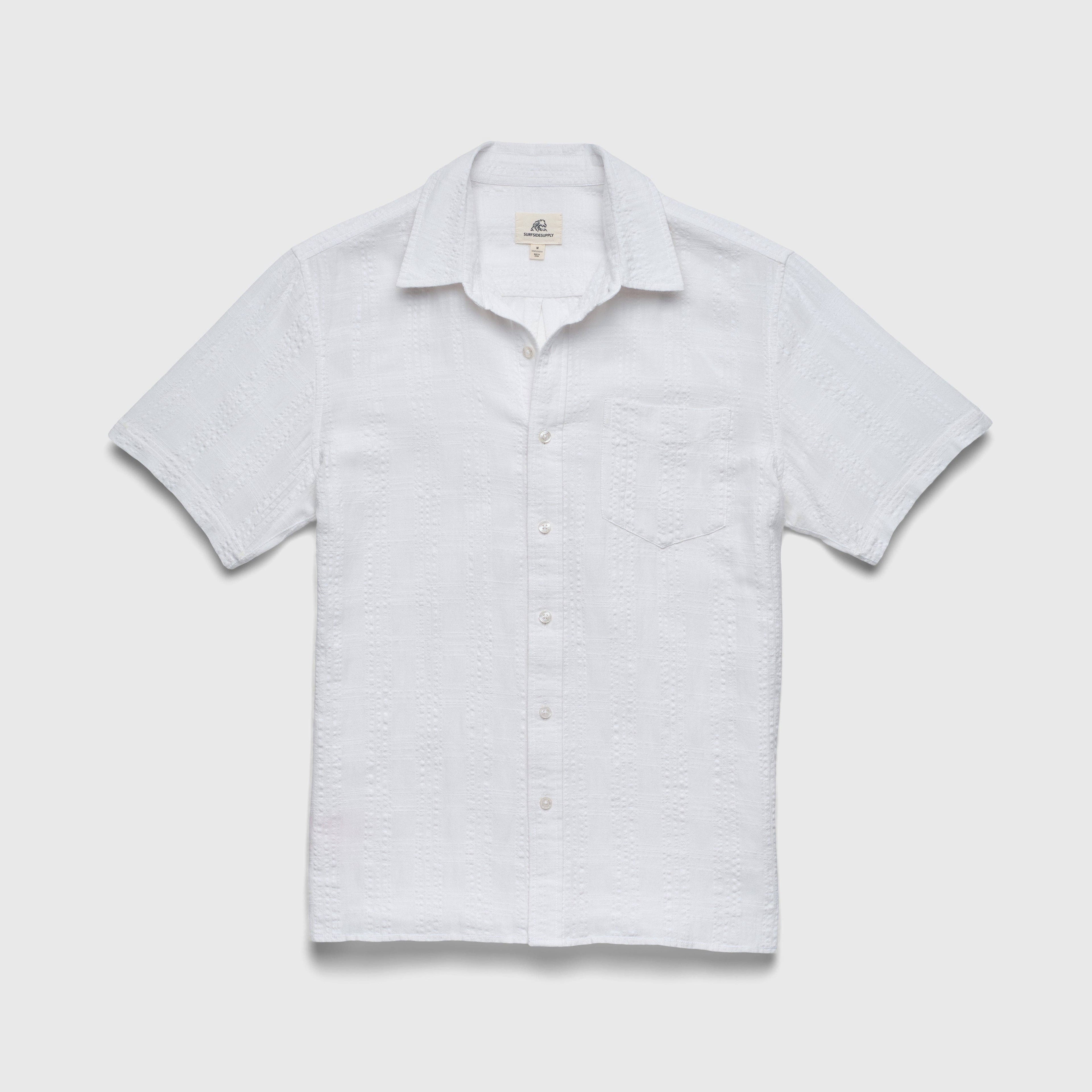Textured White Stripe Shirt