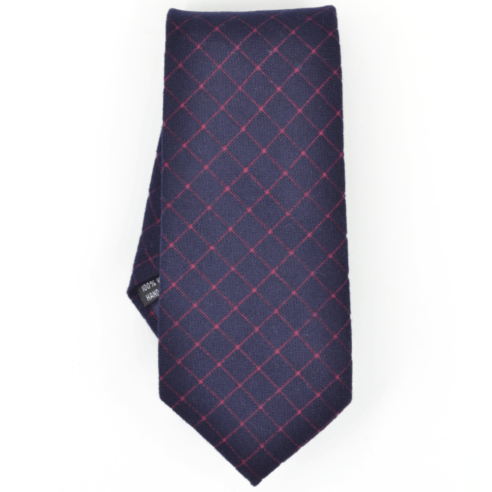 Navy Window Pane Tie