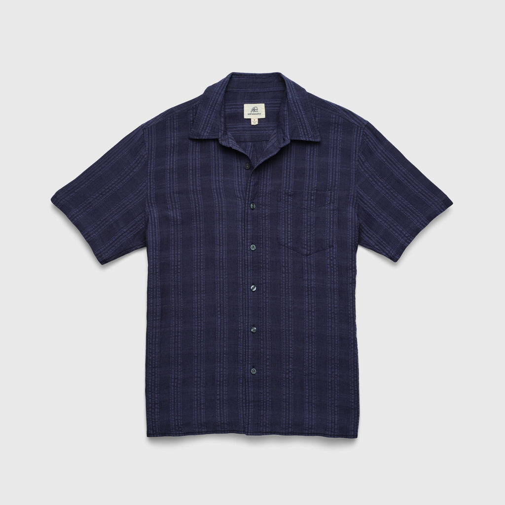 Textured Navy Stripe Shirt