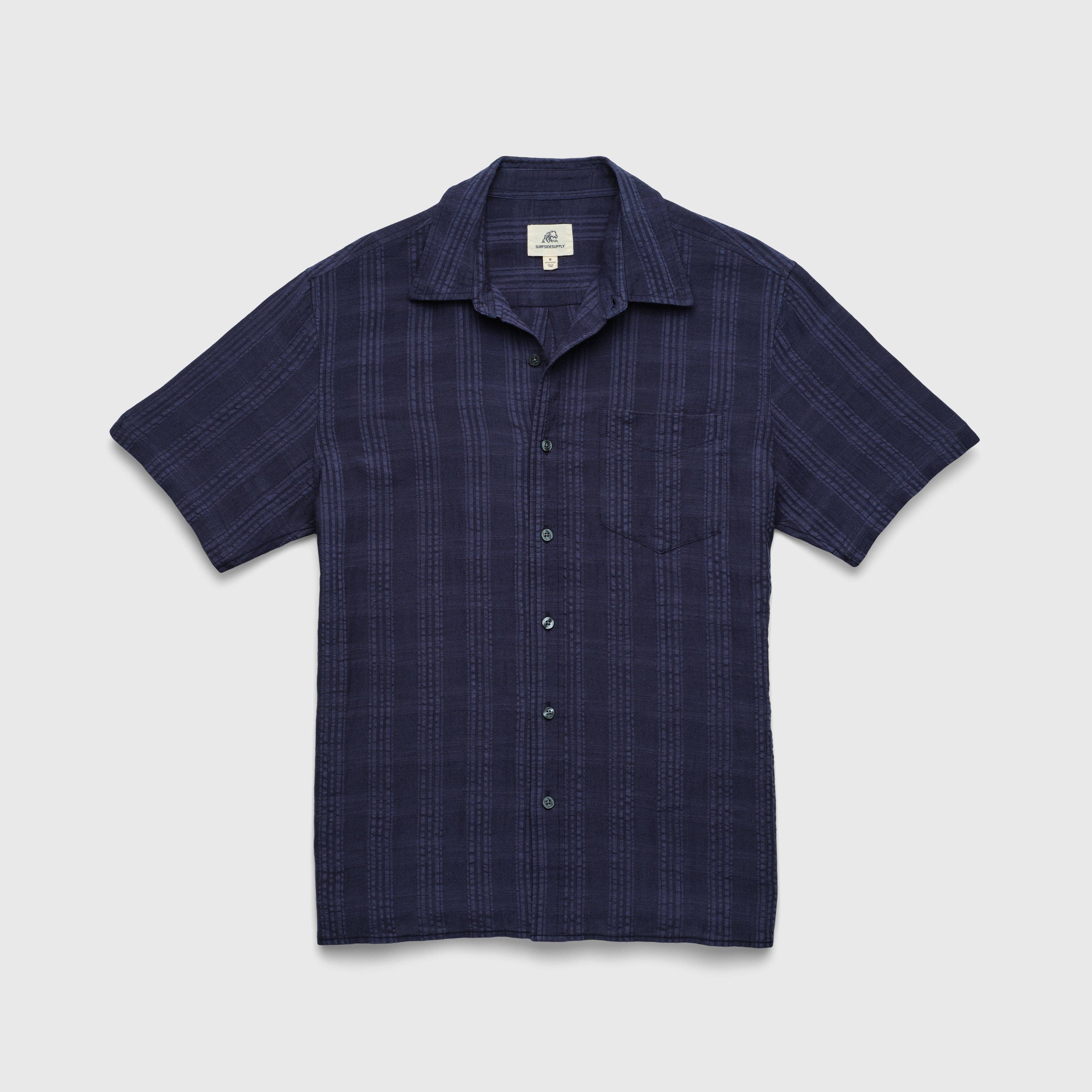 Textured Navy Stripe Shirt