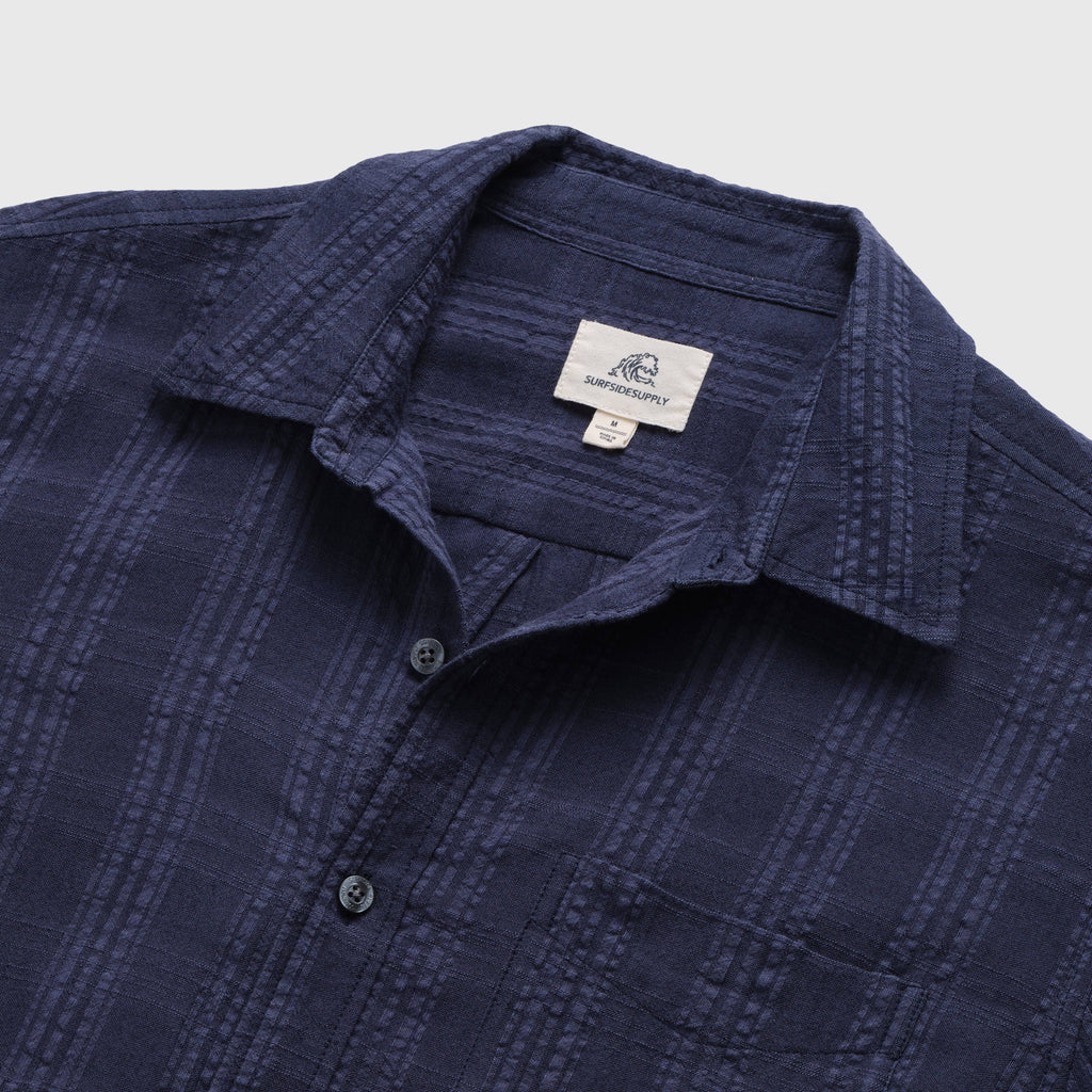 Textured Navy Stripe Shirt