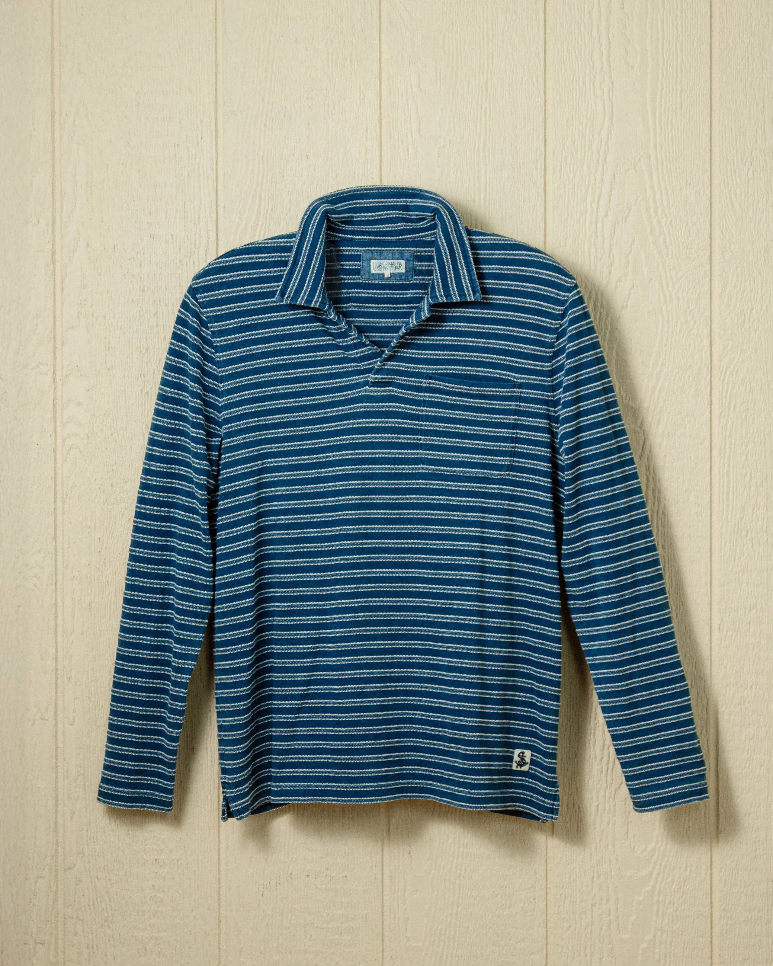 Long Sleeve Jacquard Stripe Polo