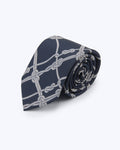 Voyager Printed Silk Tie - Blue