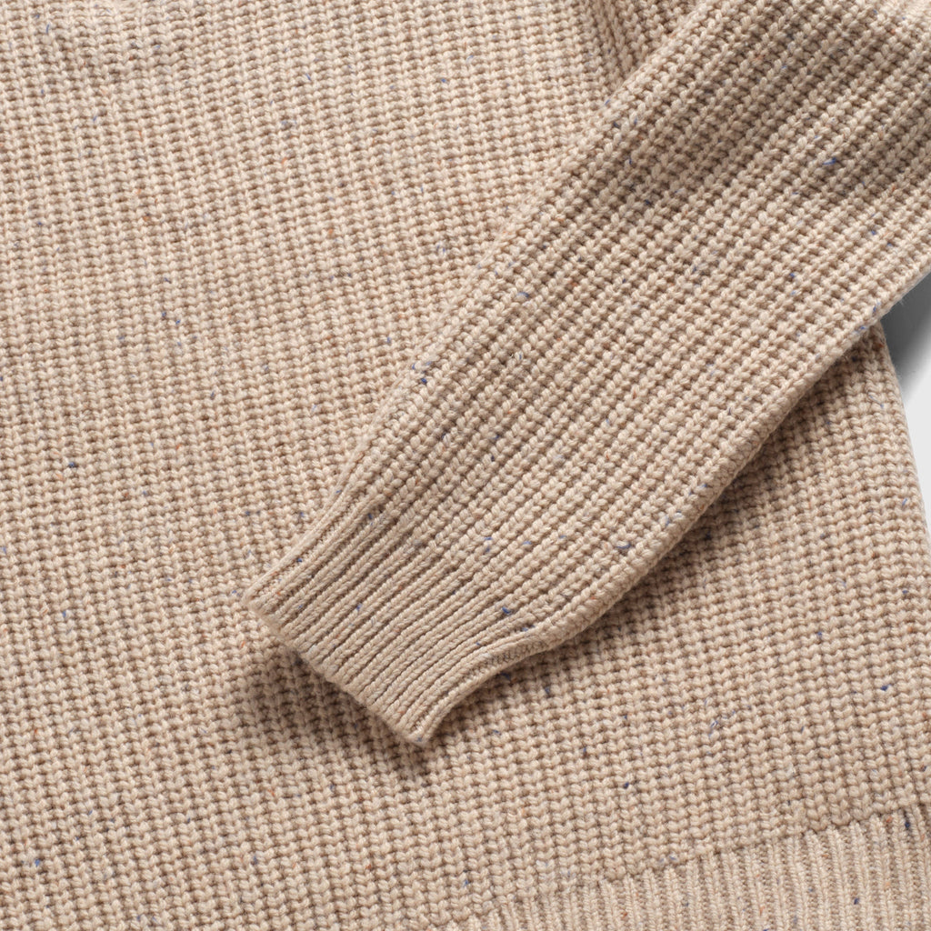 Cable Knit Quarter-Zip - Sand Speckle