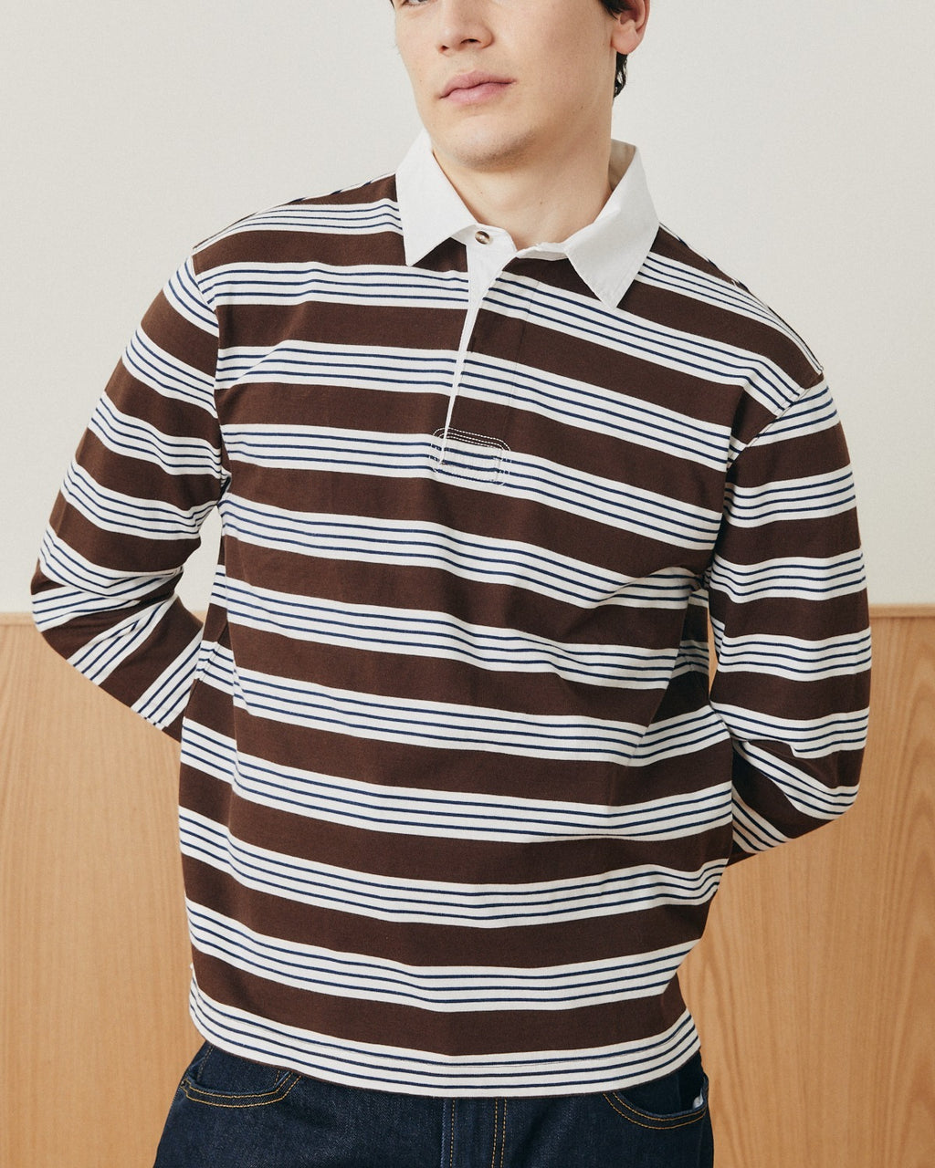 Mini Stripe Rugby - Brown