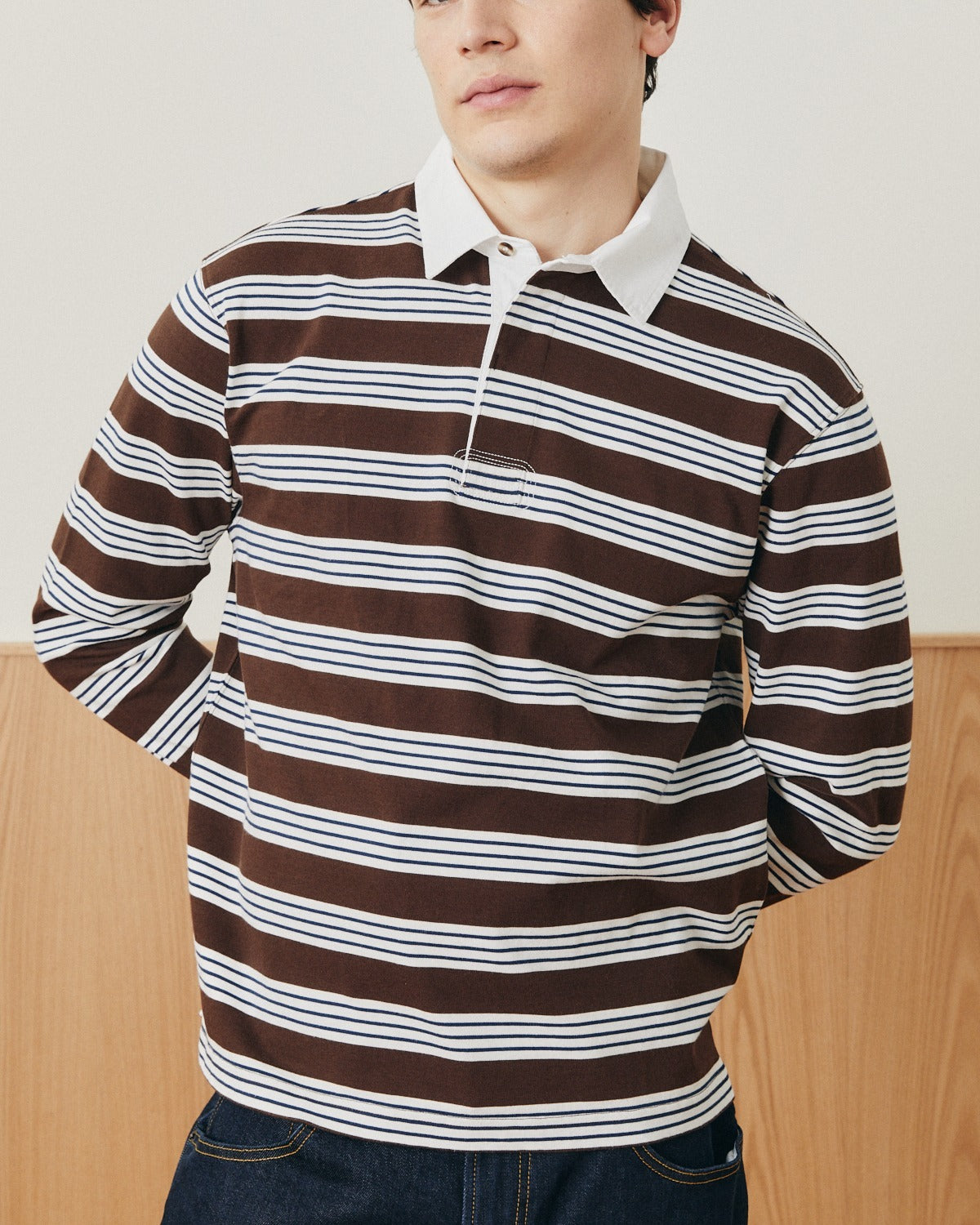 Mini Stripe Rugby - Brown