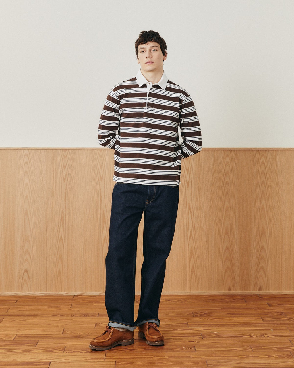 Mini Stripe Rugby - Brown