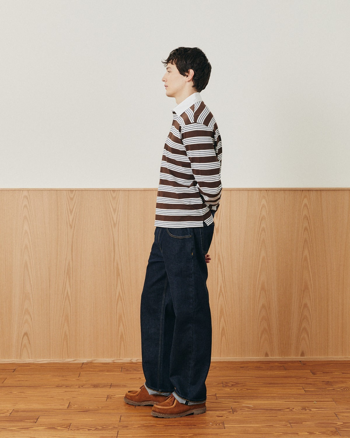 Mini Stripe Rugby - Brown