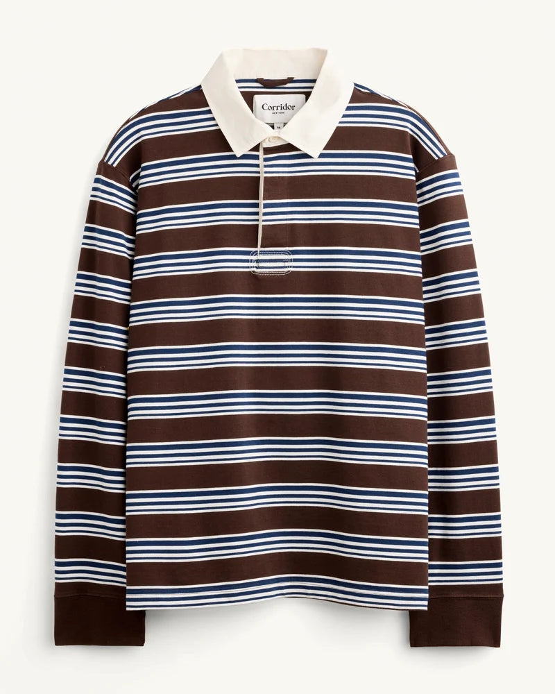 Mini Stripe Rugby - Brown